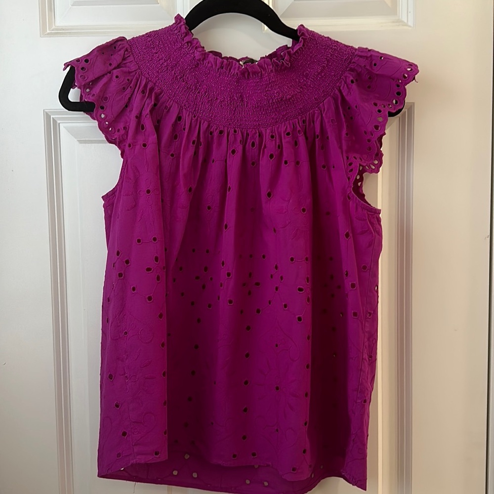 Smocked Eyelet Blouse